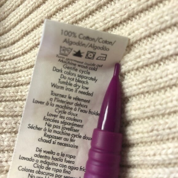 CALVIN Klein Oatmeal V Neck Button Down Ribbed Knitted Cardigan Size Large - Picture 6 of 11